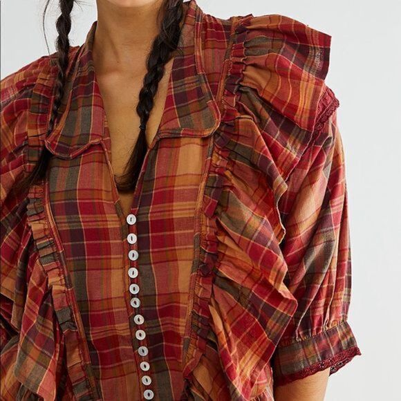 Free People - Palermo Plaid Shirt - Picture 2 of 6